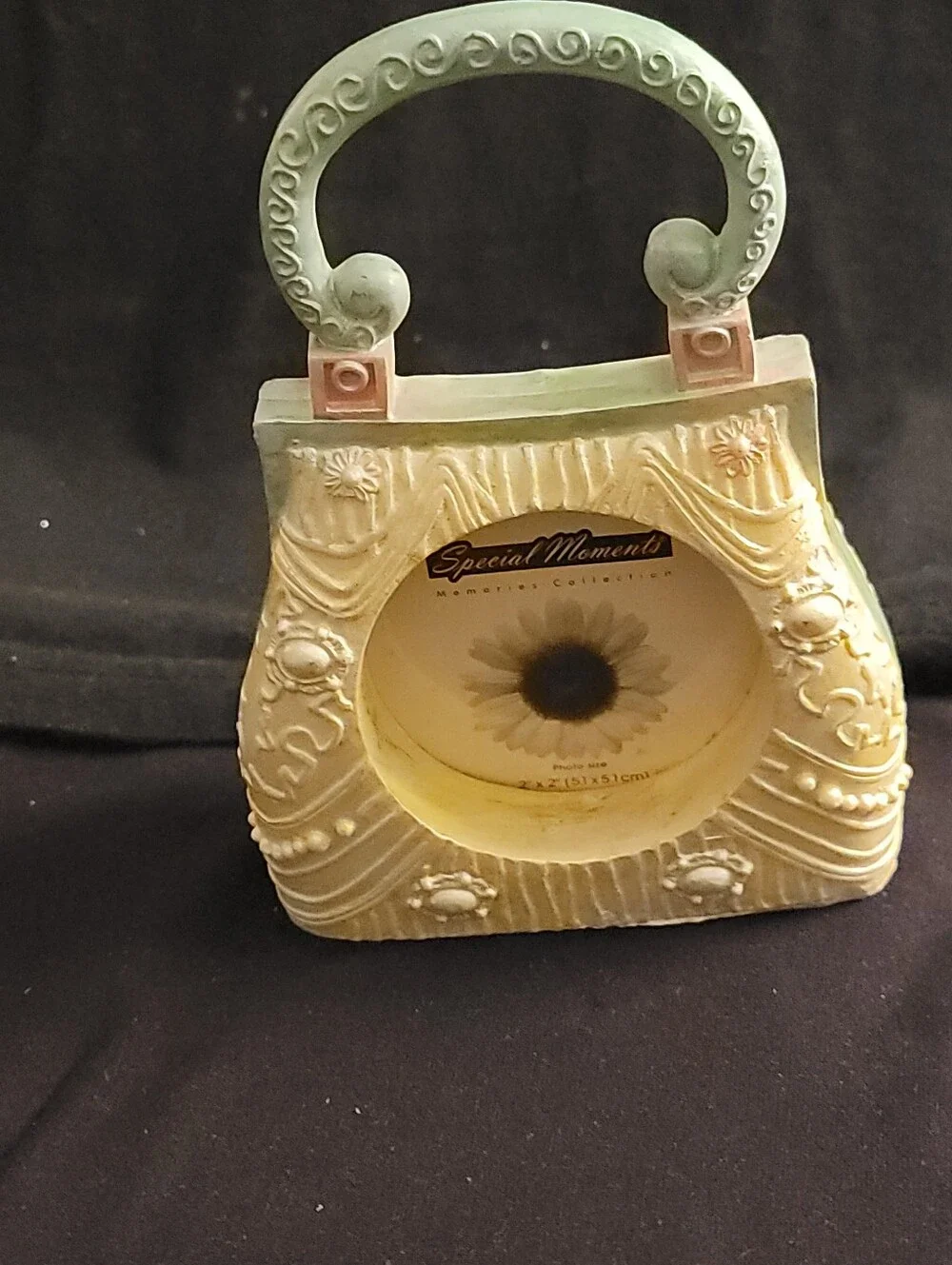 Special Moments Cream and Mint Purse-Shaped Decorative Frame